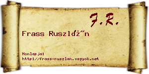 Frass Ruszlán névjegykártya